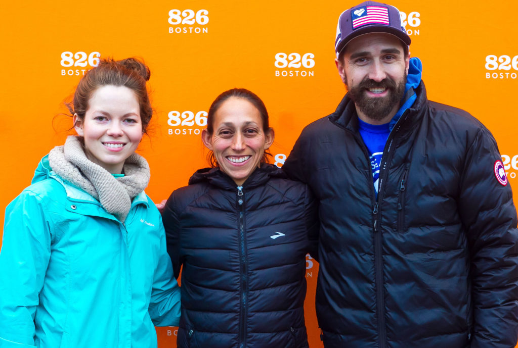 The 2019 826 Boston Marathon team, with 2018 Boston Marathon Winner Des Linden