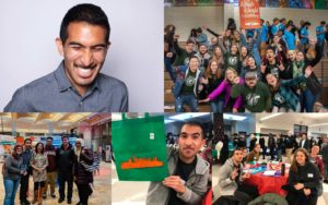 A collage of photos of 826 Boston AmeriCorps Writers' Room Specialist, Jose.