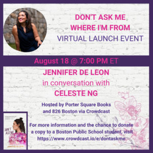 Join us for the virtual launch of Jennifer De Leon's novel!